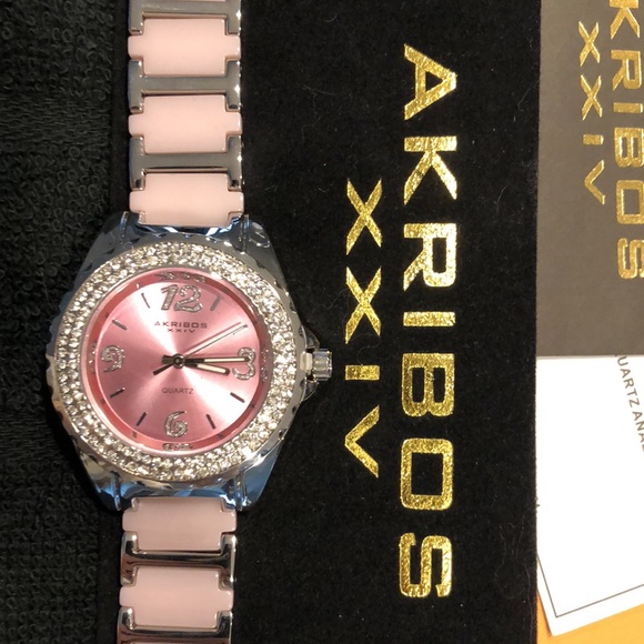 AKRIBOS XXIV WOMEN'S CRYSTAL WATCH - NEW - Picture 6 of 7